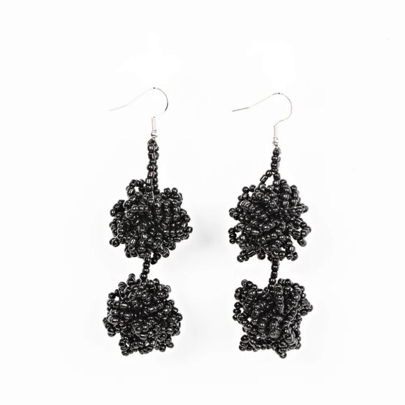 Paparazzi Jewelry Accessories - Celestial Collision - Black Earrings - Vintage - Picture 2 of 4